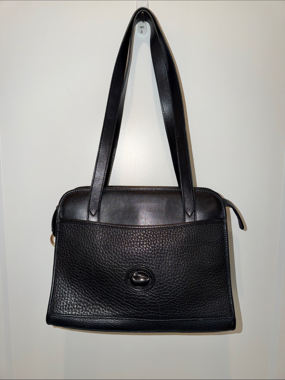 Dooney & Bourke Vintage All Weather Black Leather Shoulder Bag made in the USA